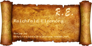 Reichfeld Eleonóra névjegykártya